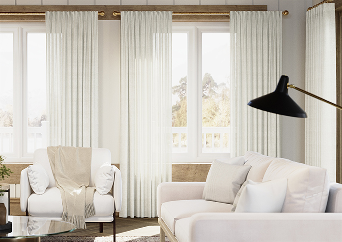 Pesaro Stripe Voile, White - Made to Measure Curtains - Image 3